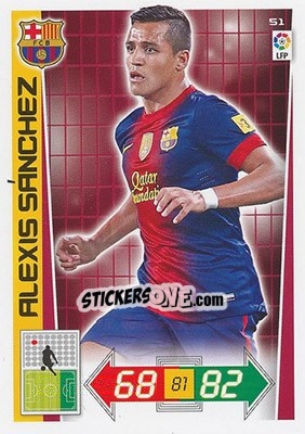 Sticker Alexis Sánchez - Liga BBVA 2012-2013. Adrenalyn XL n. 51 - Panini