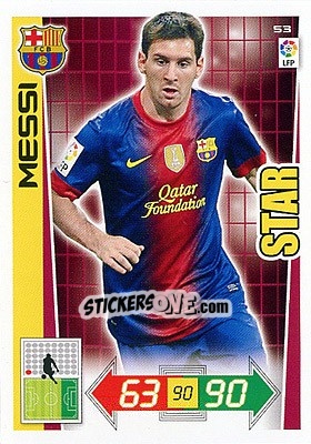 Sticker Messi - Liga BBVA 2012-2013. Adrenalyn XL n. 53 - Panini