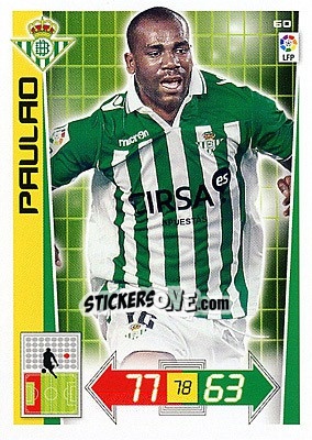 Sticker Paulao - Liga BBVA 2012-2013. Adrenalyn XL n. 60 - Panini