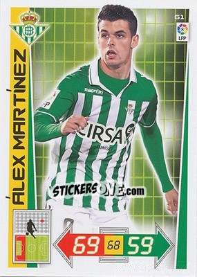 Sticker Alex Martínez - Liga BBVA 2012-2013. Adrenalyn XL n. 61 - Panini