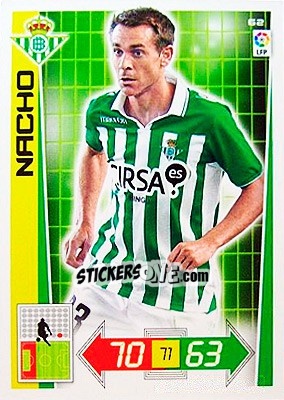 Sticker Nacho - Liga BBVA 2012-2013. Adrenalyn XL n. 62 - Panini