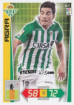 Sticker Agra - Liga BBVA 2012-2013. Adrenalyn XL n. 67 - Panini