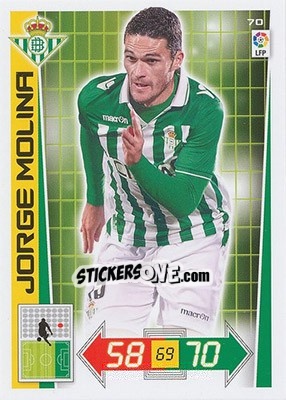 Sticker Jorge Molina - Liga BBVA 2012-2013. Adrenalyn XL n. 70 - Panini