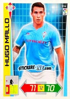 Sticker Hugo Mallo - Liga BBVA 2012-2013. Adrenalyn XL n. 74 - Panini
