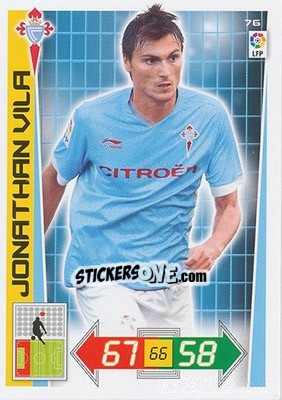 Sticker Jonathan Vila - Liga BBVA 2012-2013. Adrenalyn XL n. 76 - Panini