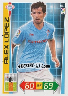 Figurina Álex López - Liga BBVA 2012-2013. Adrenalyn XL - Panini