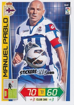 Sticker Manuel Pablo - Liga BBVA 2012-2013. Adrenalyn XL n. 92 - Panini