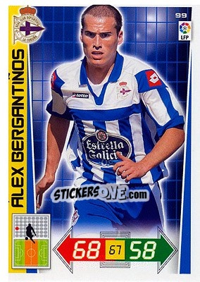 Cromo Álex Bergantiños - Liga BBVA 2012-2013. Adrenalyn XL n. 99 - Panini