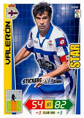 Sticker Valerón - Liga BBVA 2012-2013. Adrenalyn XL n. 102 - Panini