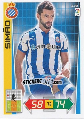 Sticker Simao - Liga BBVA 2012-2013. Adrenalyn XL n. 122 - Panini