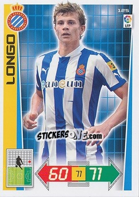 Sticker Longo - Liga BBVA 2012-2013. Adrenalyn XL n. 125 - Panini