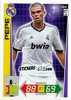 Sticker Pepe - Liga BBVA 2012-2013. Adrenalyn XL n. 185 - Panini