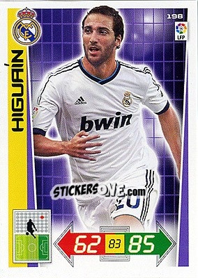 Sticker Higuaín - Liga BBVA 2012-2013. Adrenalyn XL n. 198 - Panini