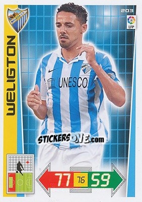 Sticker Weligton - Liga BBVA 2012-2013. Adrenalyn XL n. 203 - Panini