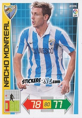 Sticker Nacho Monreal - Liga BBVA 2012-2013. Adrenalyn XL n. 205 - Panini