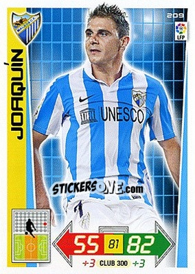 Sticker Joaquín - Liga BBVA 2012-2013. Adrenalyn XL n. 209 - Panini