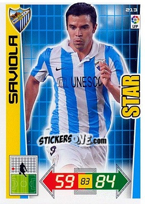 Sticker Saviola - Liga BBVA 2012-2013. Adrenalyn XL n. 213 - Panini