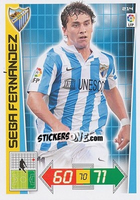 Sticker Seba Fernández - Liga BBVA 2012-2013. Adrenalyn XL n. 214 - Panini