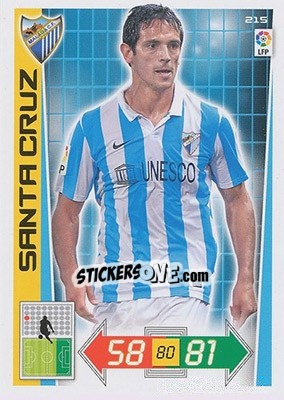 Sticker Roque Santa Cruz - Liga BBVA 2012-2013. Adrenalyn XL n. 215 - Panini