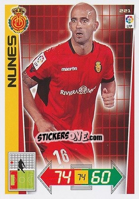 Sticker Nunes - Liga BBVA 2012-2013. Adrenalyn XL n. 221 - Panini