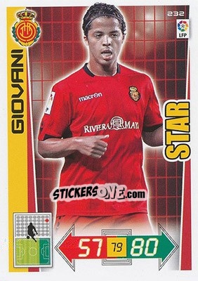 Sticker Giovani Dos Santos - Liga BBVA 2012-2013. Adrenalyn XL n. 232 - Panini