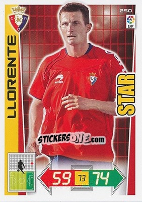 Sticker Joseba Llorente - Liga BBVA 2012-2013. Adrenalyn XL n. 250 - Panini