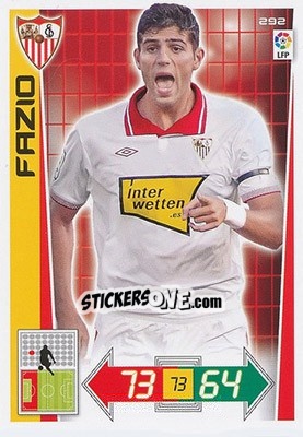 Sticker Fazio - Liga BBVA 2012-2013. Adrenalyn XL n. 292 - Panini