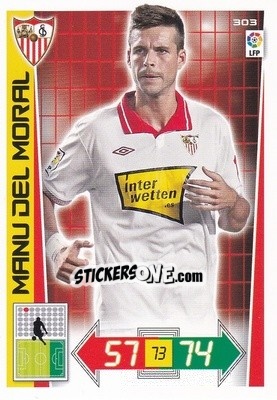 Sticker Manu del Moral - Liga BBVA 2012-2013. Adrenalyn XL n. 303 - Panini