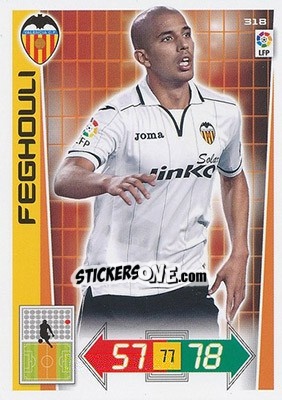 Sticker Feghouli - Liga BBVA 2012-2013. Adrenalyn XL n. 318 - Panini