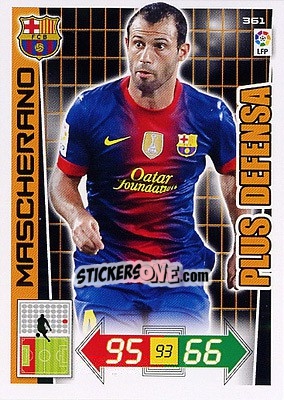 Sticker Mascherano - Liga BBVA 2012-2013. Adrenalyn XL n. 361 - Panini