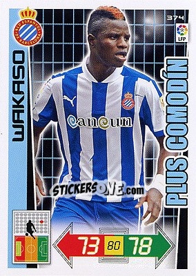 Sticker Wakaso - Liga BBVA 2012-2013. Adrenalyn XL n. 374 - Panini