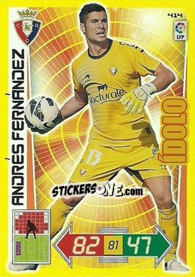 Sticker Andrés Fernández - Liga BBVA 2012-2013. Adrenalyn XL n. 414 - Panini