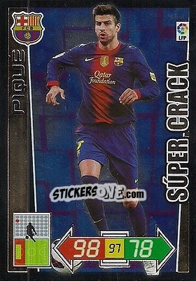 Sticker Piqué - Liga BBVA 2012-2013. Adrenalyn XL n. 432 - Panini