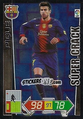 Cromo Piqué - Liga BBVA 2012-2013. Adrenalyn XL - Panini