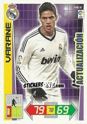 Sticker Varane - Liga BBVA 2012-2013. Adrenalyn XL n. 453 - Panini