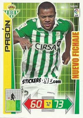 Sticker Pabón - Liga BBVA 2012-2013. Adrenalyn XL n. 459 - Panini