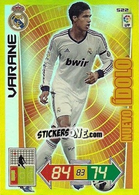 Sticker Varane - Liga BBVA 2012-2013. Adrenalyn XL n. 522 - Panini