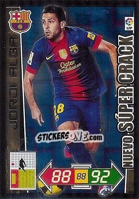 Sticker Jordi Alba - Liga BBVA 2012-2013. Adrenalyn XL n. 526 - Panini