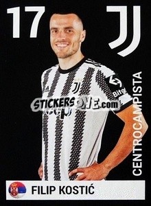 Sticker Filip Kostic - Juventus 2022-2023
 n. 19 - Euro Publishing