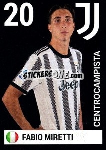 Sticker Fabio Miretti - Juventus 2022-2023
 n. 20 - Euro Publishing