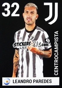 Sticker Leandro Paredes - Juventus 2022-2023
 n. 22 - Euro Publishing