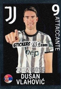 Sticker Dusan Vlahovic - Juventus 2022-2023
 n. J22 - Euro Publishing