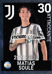 Sticker Matias Soule - Juventus 2022-2023
 n. J27 - Euro Publishing