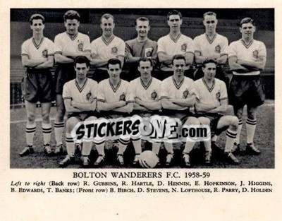 Sticker Bolton Wanderers F.C. - Football Teams 1958-1959
 n. 4 - Fleetway
