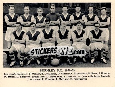 Sticker Burnley F.C. - Football Teams 1958-1959
 - Fleetway
