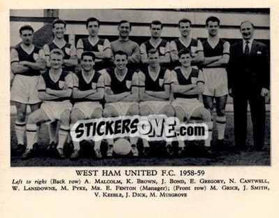 Figurina West Ham United F.C. - Football Teams 1958-1959
 - Fleetway
