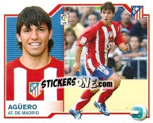 Sticker Agüero - Liga Spagnola 2007-2008 - Colecciones ESTE