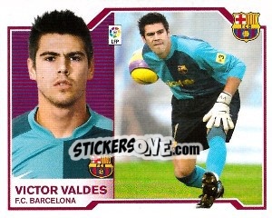 Cromo Víctor Valdés - Liga Spagnola 2007-2008 n. 93 - Colecciones ESTE