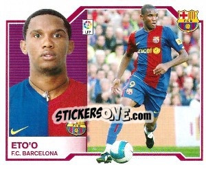 Sticker Eto´o - Liga Spagnola 2007-2008 n. 110 - Colecciones ESTE