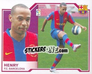 Sticker 3) Thierry Henry (Barcelona) - Liga Spagnola 2007-2008 - Colecciones ESTE